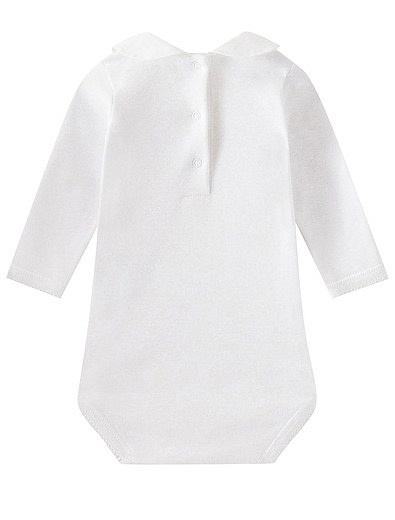 Белый хлопковый боди с вышивкой Bonpoint - 1254529180050 - Фото 2