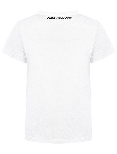 Белая футболка с логотипом Dolce & Gabbana - 1134519174309 - Фото 2
