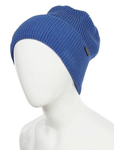 Хлопковая шапка синего цвета Il Trenino - 1354519370680 - Фото 2