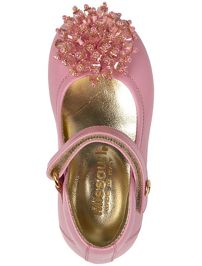 Розовые туфли из натуральной кожи с кристаллами Missouri - 2012609870197 - Фото 4