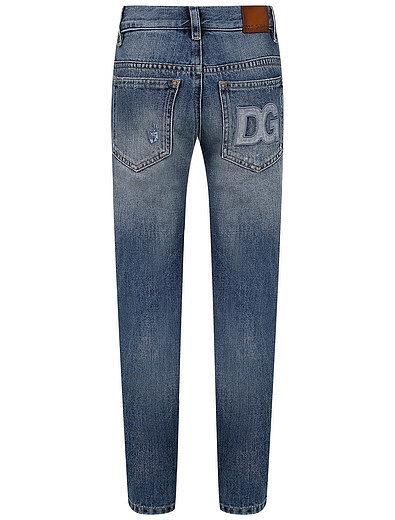 Хлопковые джинсы с потертостями Dolce & Gabbana - 1164529170909 - Фото 2