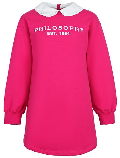 Розовое платье с отложным воротником Philosophy - 1054609386910 - Фото 1