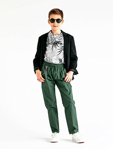Зелёные брюки с цепочкой Antony Morato - 1084519374455 - Фото 2