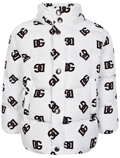 белая Куртка со сплошным принтом логотипа Dolce & Gabbana - 1074529280648 - Фото 5
