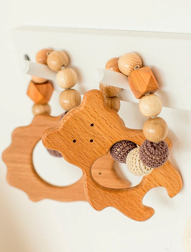 Игрушка грызунок из хлопка и дерева «Мишка» Oregano Mama - 7134520270322 - Фото 2