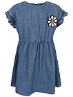 Платье из денима с цветком и коротким рукавом - 1054509174266