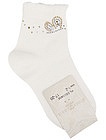 Белые носки с декором из страз - 1534509370580