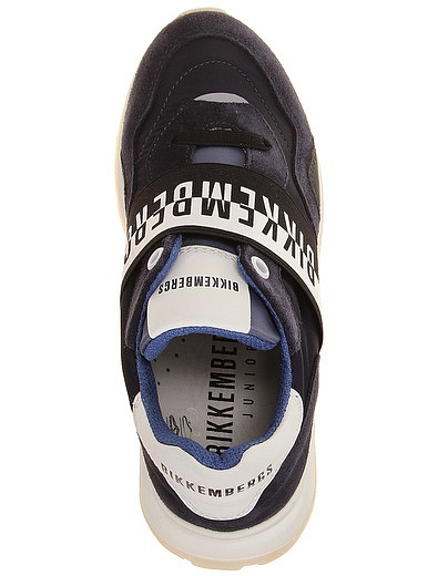 Синие кроссовки из комбинированных материалов Bikkembergs - 2104519370901 - Фото 4