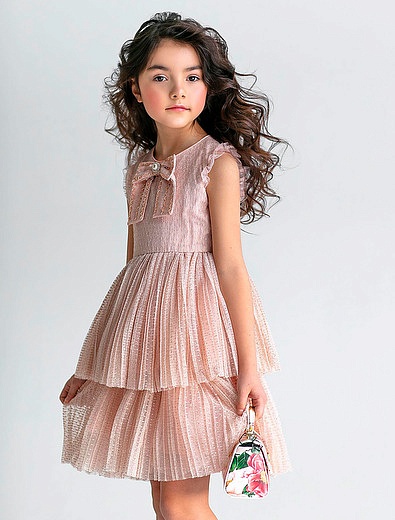 Пудрово-розовое плиссированное платье EIRENE - 1054509178868 - Фото 2