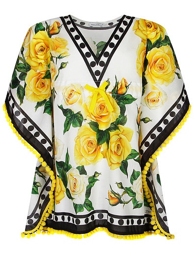 Туника с принтом желтые розы Dolce & Gabbana - 1054609410028 - Фото 1