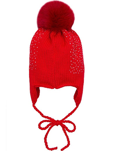 Красная шапка усыпанная стразами Regina - 1351309780049 - Фото 3