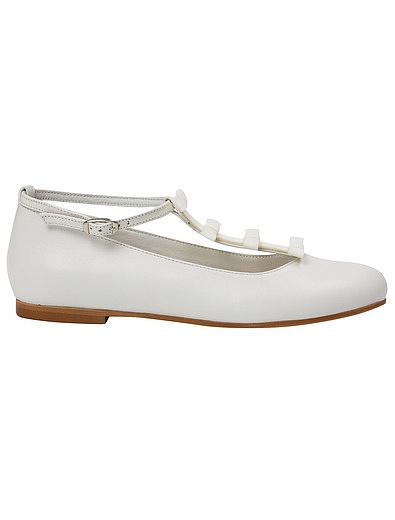 Белые туфли из натуральной кожи с бантиками Oca-Loca - 2012108670342 - Фото 2