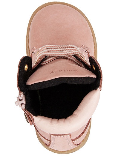 Розовые ботинки из кожи с верхом из нубука Walkey - 2034509282832 - Фото 4