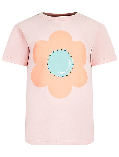 Розовая футболка с цветком Stella McCartney - 1134509411759 - Фото 1