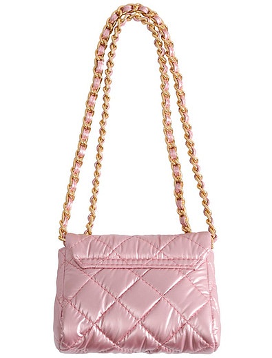 Розовая стёганая сумка с золотистой фурнитурой Milledeux - 1204500370024 - Фото 3