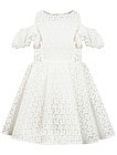 Белое ажурное Платье со спущенными рукавами - 1054509276045