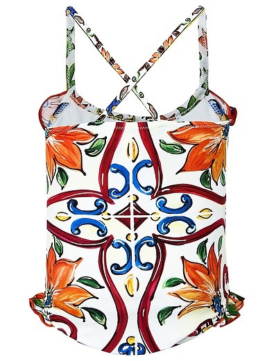 Слитный купальник с принтом "майолика" Dolce & Gabbana - 0882509870649 - Фото 3