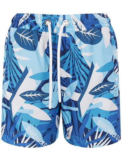 Пляжные шорты с принтом листья Bikkembergs - 4104519370299 - Фото 1