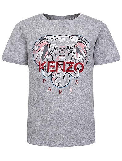 Серая футболка со слоном KENZO - 1134609175650 - Фото 1