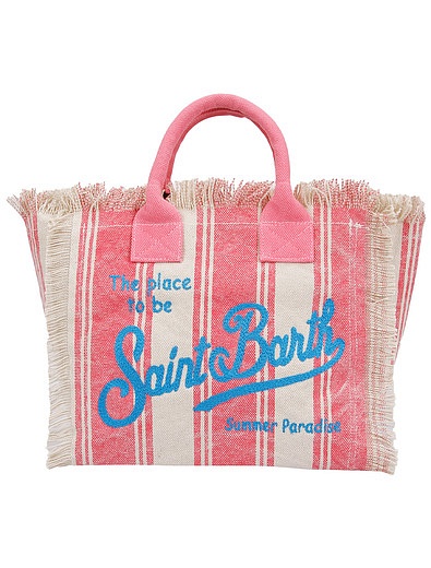 Розовая пляжная сумка в полоску MC2 Saint Barth - 4134508370047 - Фото 1