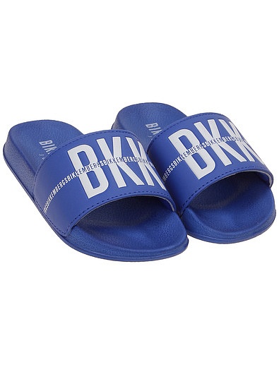 Синие пляжные шлепанцы с логотипом Bikkembergs - 2284519370122 - Фото 1