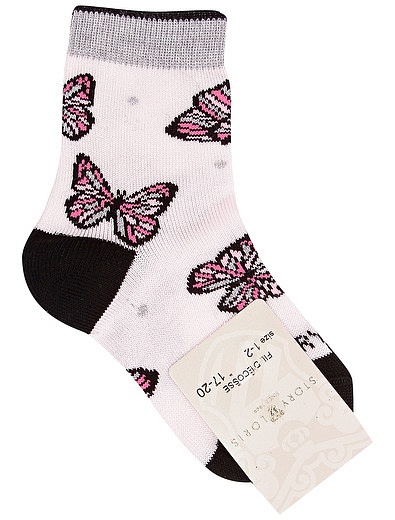 Розовые носки с бабочками Story Loris - 1534508270027 - Фото 1