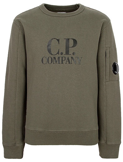 Свитшот цвета хаки с принтом логотипа C.P.Company - 0084519283895 - Фото 1