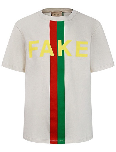 Хлопковая футболка Fake/Not GUCCI - 1134529171497 - Фото 1