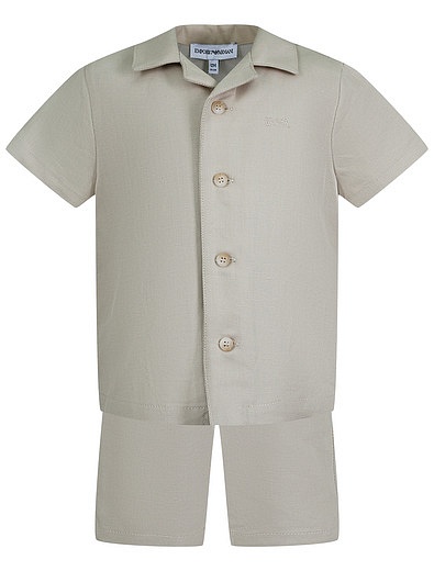 Рубашка и шорты из льна и хлопка EMPORIO ARMANI - 3024519373704 - Фото 1