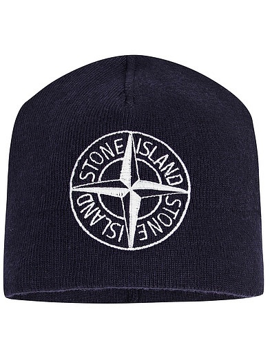 Синяя шапка с логотипом Stone Island - 1354519081517 - Фото 1
