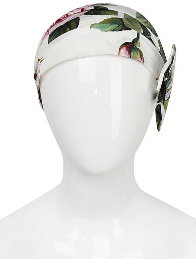 Повязка из поплина с принтом Тропические розы Dolce & Gabbana - 1421209070028 - Фото 6