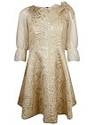 Золотое платье из фактурной ткани - 1054609085288