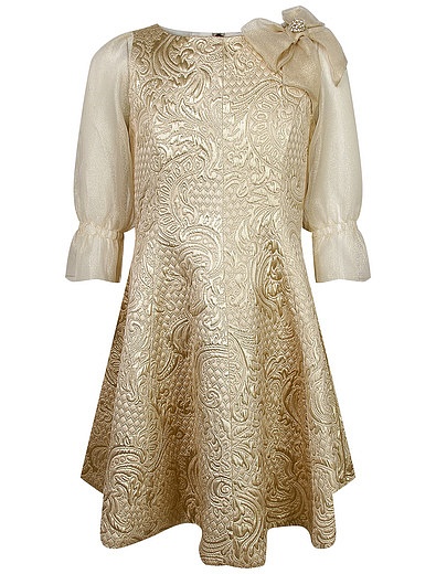 Золотое платье из фактурной ткани Lesy - 1054609085288 - Фото 1