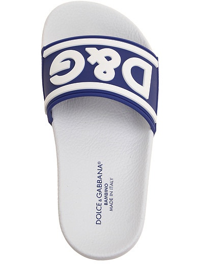Бело-синие шлепанцы пляжные Dolce & Gabbana - 2284529370167 - Фото 4