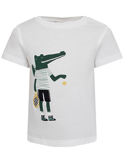 Комплект из футболки с крокодилом и камуфляжных шорт Il Gufo - 3024519273226 - Фото 5