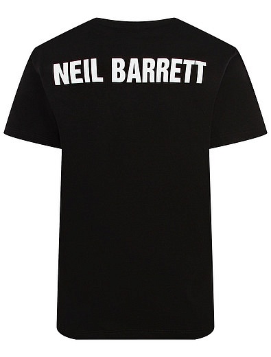 Хлопковая футболка с накладным карманом NEIL BARRETT KIDS - 1134519282974 - Фото 2