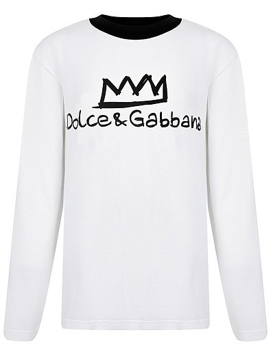 Лонгслив с принтом логотипа Dolce & Gabbana - 4161219980258 - Фото 1