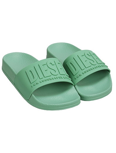 Зеленые пляжные шлепанцы Diesel - 2284529370211 - Фото 1