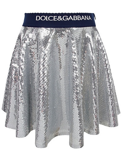 Серебристая юбка с пайетками Dolce & Gabbana - 1044509282566 - Фото 1