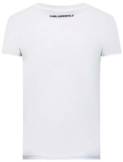 Белая футболка с принтом Karl and Choupette KARL LAGERFELD - 1134509170762 - Фото 3