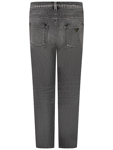 Серые джинсы с потертостями EMPORIO ARMANI - 1164519370500 - Фото 2
