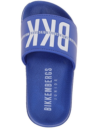 Синие пляжные шлепанцы с логотипом Bikkembergs - 2284519370122 - Фото 4