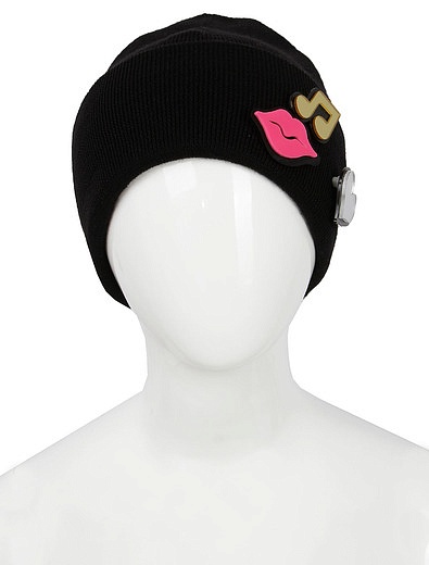 Чёрная шапка бини с брошками в комплекте Regina - 1354509180503 - Фото 3