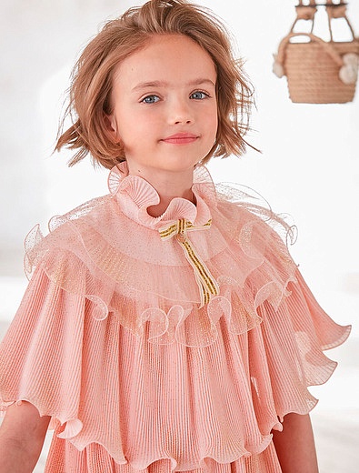розовое Платье из ярусов ткани JUNONA - 1054509276656 - Фото 3