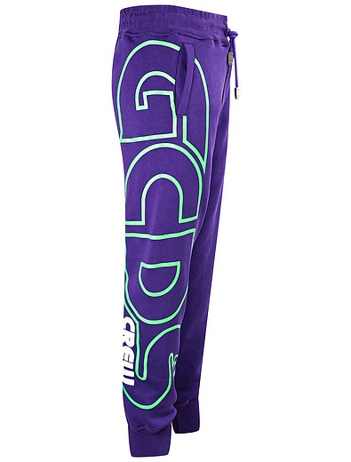 Фиолетовые спортивные брюки GCDS mini - 4244519185551 - Фото 3