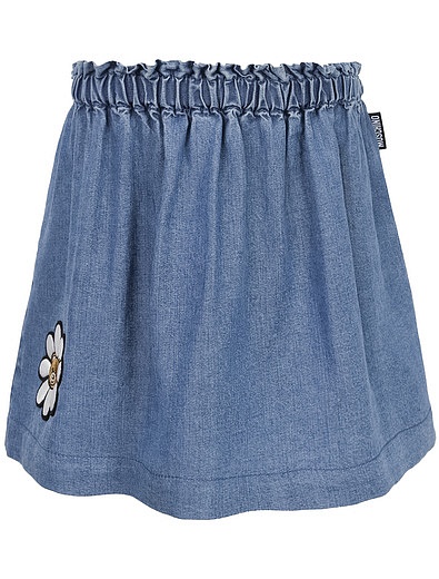Синяя юбка с ромашкой Moschino - 1044509171327 - Фото 1