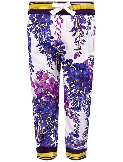 спортивные брюки с принтом глициния Dolce & Gabbana - 4244509270366 - Фото 1