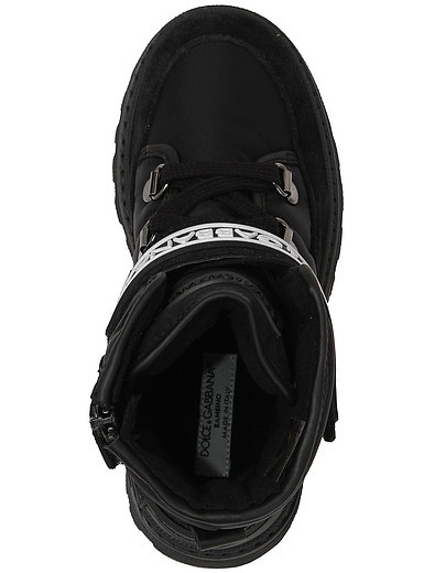 высокие кроссовки с логотипом Dolce & Gabbana - 2104519080312 - Фото 4