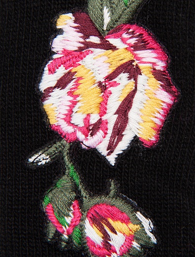 Перчатки из натуральной шерсти с цветочными аппликациями Dolce & Gabbana - 1191109780456 - Фото 2