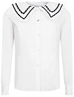 Белая блуза с контрастной отделкой - 1034509381932